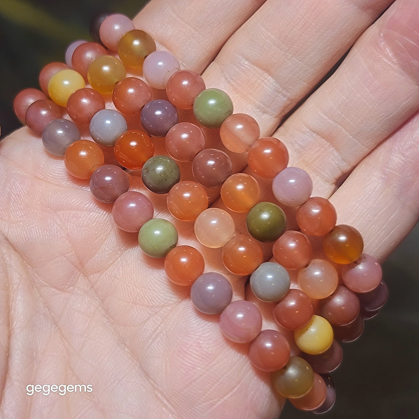 Gegegems premium 7mm+ SiChuan Yanyuan Agate108 beads mala necklace [Natural Crystal] 精品四川盐源玛瑙108念珠项链