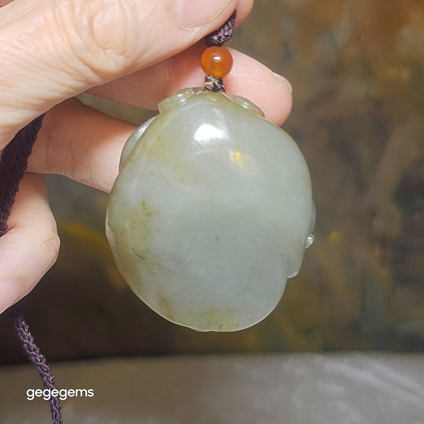 Premium Nephrite caramel brown light green good greasiness Elephant Monkey Bat Jade pendant (with certificate) 优质和田玉且末糖青白油润大象猴子蝙蝠吊坠(带证书)