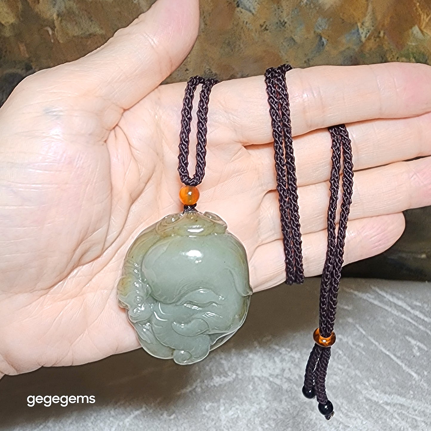 Premium Nephrite caramel brown light green good greasiness Elephant Monkey Bat Jade pendant (with certificate) 优质和田玉且末糖青白油润大象猴子蝙蝠吊坠(带证书)