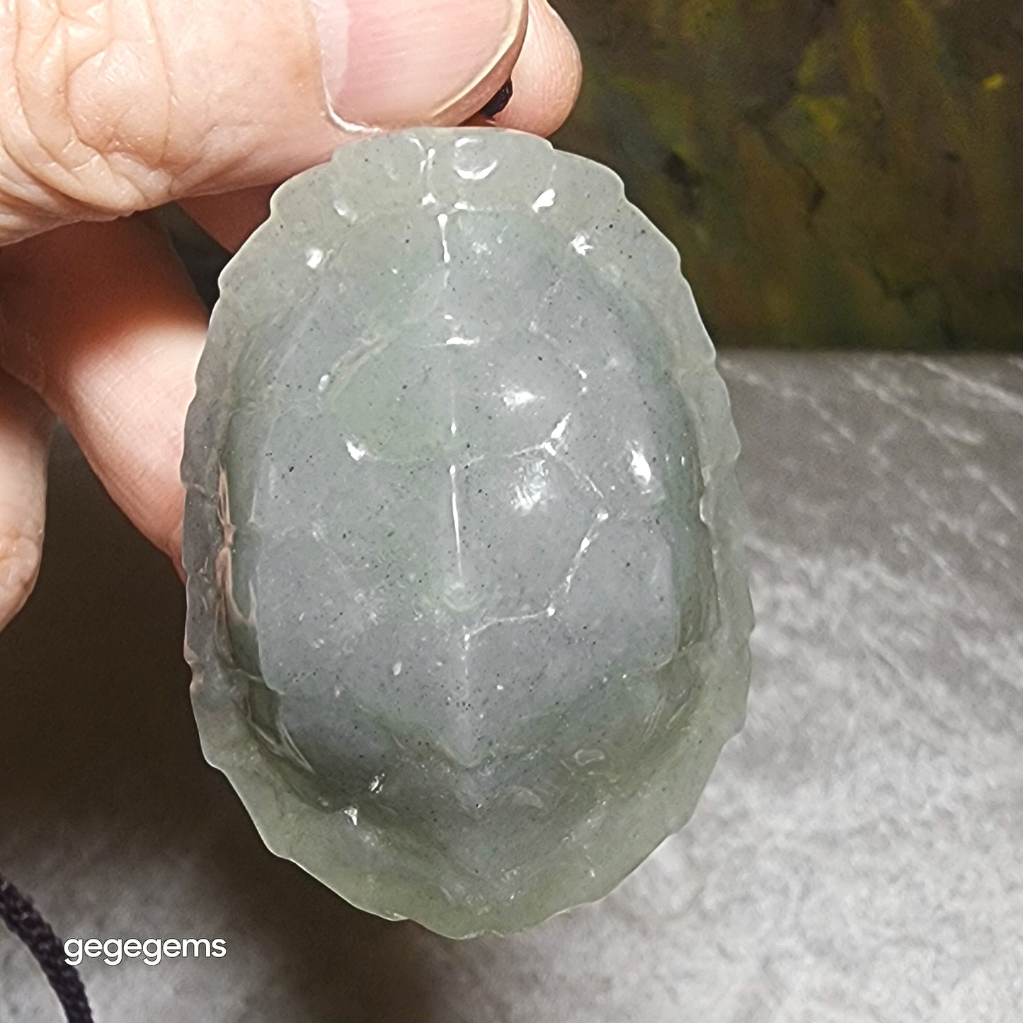 Premium Nephrite Qinghua (black & white) light yellow green hue 3 dimensional The Richest Fu Jia Tian Xia pendant (with certificate) 精品和田玉且末青花(黑白)微黄绿立体富甲天下吊坠(带证书)