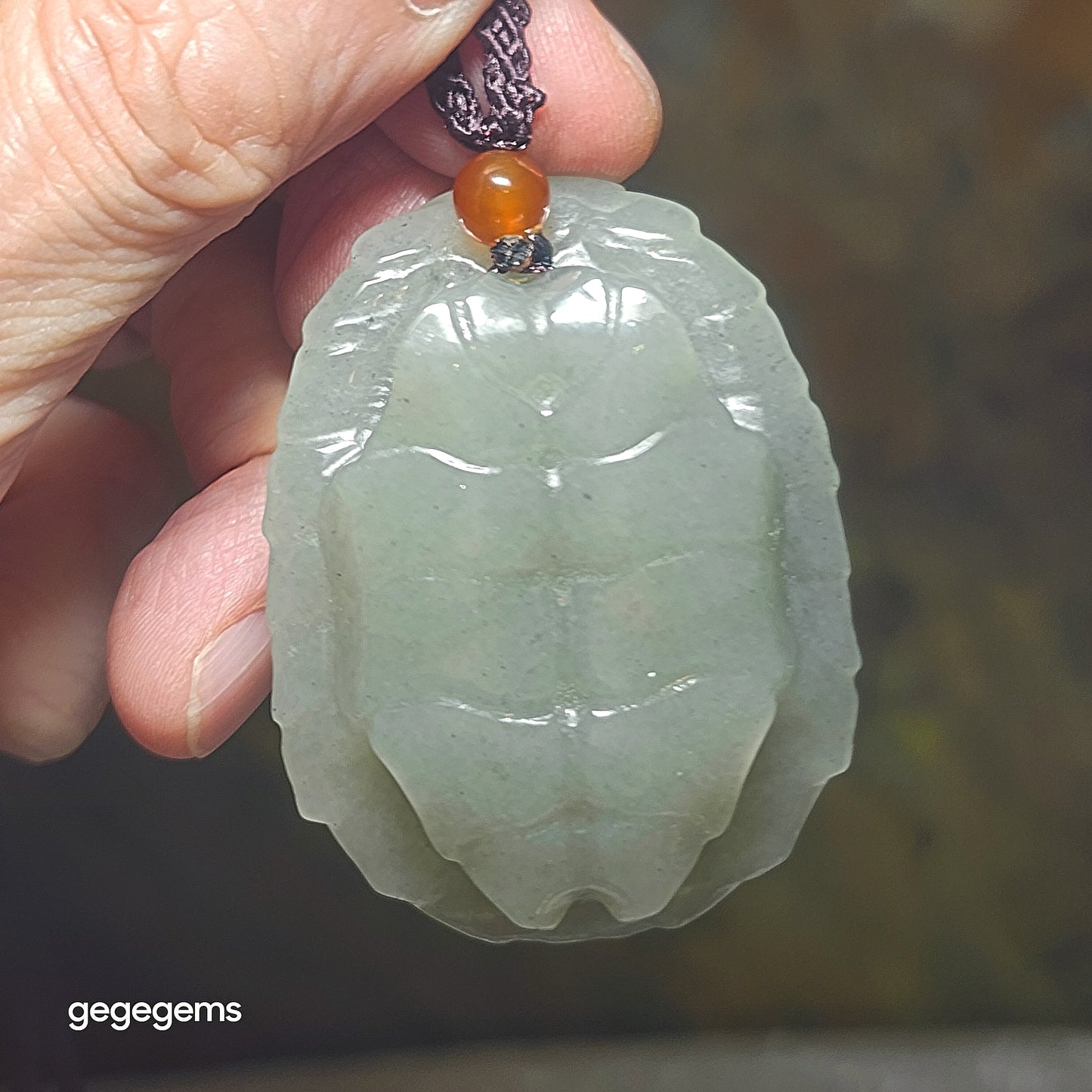 Premium Nephrite Qinghua (black & white) light yellow green hue 3 dimensional The Richest Fu Jia Tian Xia pendant (with certificate) 精品和田玉且末青花(黑白)微黄绿立体富甲天下吊坠(带证书)