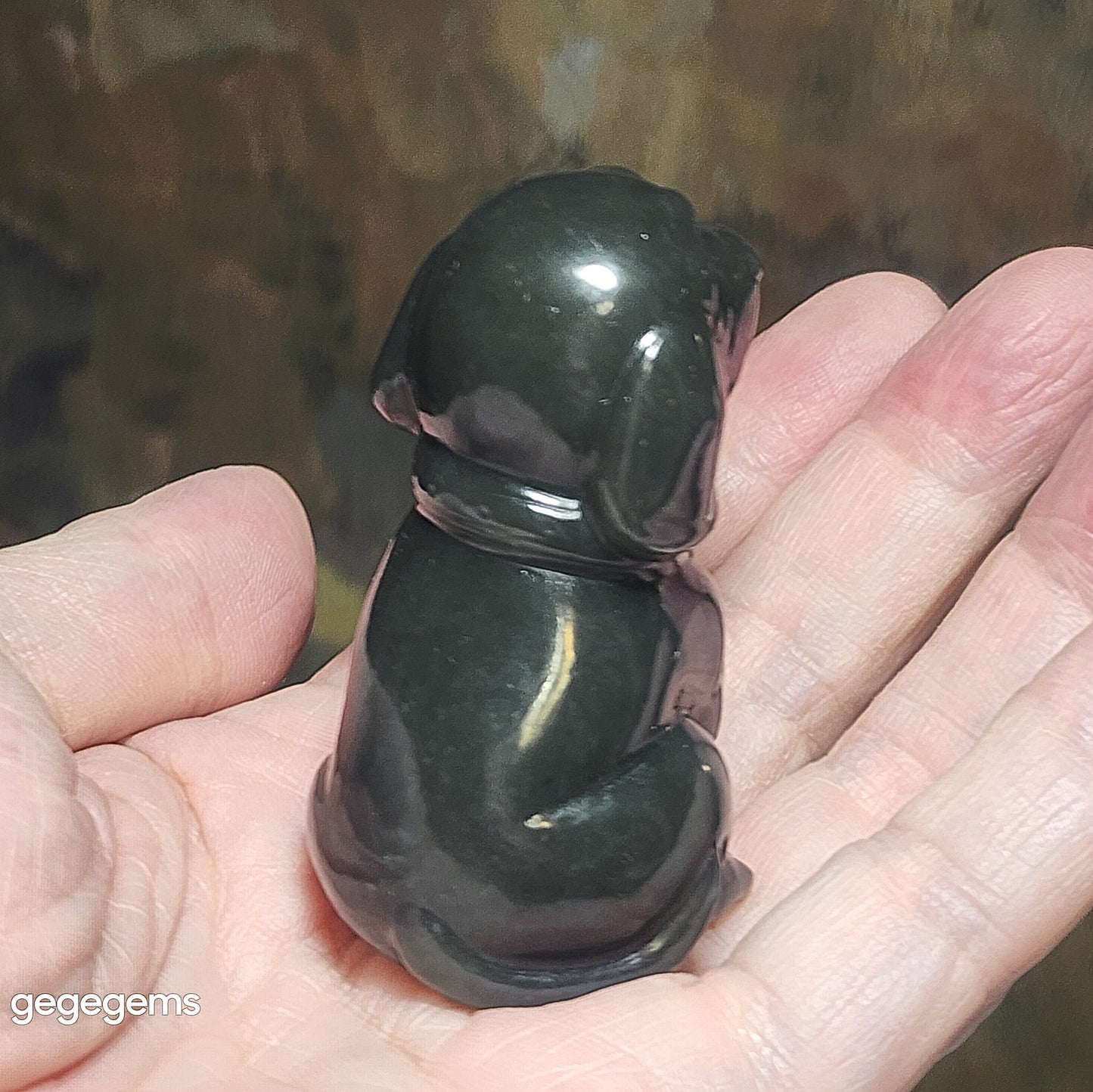Premium Nephrite blue green good greasiness 3 dimensional Dog display home decor handheld (with certificate) 和田玉且末蓝绿油润立体旺财小狗茶宠小摆件手把(带证书)