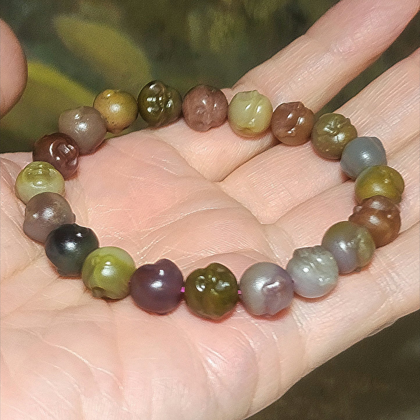 Gegegems Collection premium 10mm multicolor Yanyuan Agate Laughing Buddha bracelet [Natural Crystal] 精品盐源玛瑙多色笑佛手链