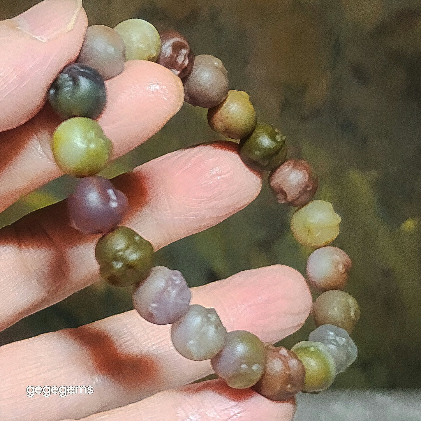 Gegegems Collection premium 10mm multicolor Yanyuan Agate Laughing Buddha bracelet [Natural Crystal] 精品盐源玛瑙多色笑佛手链