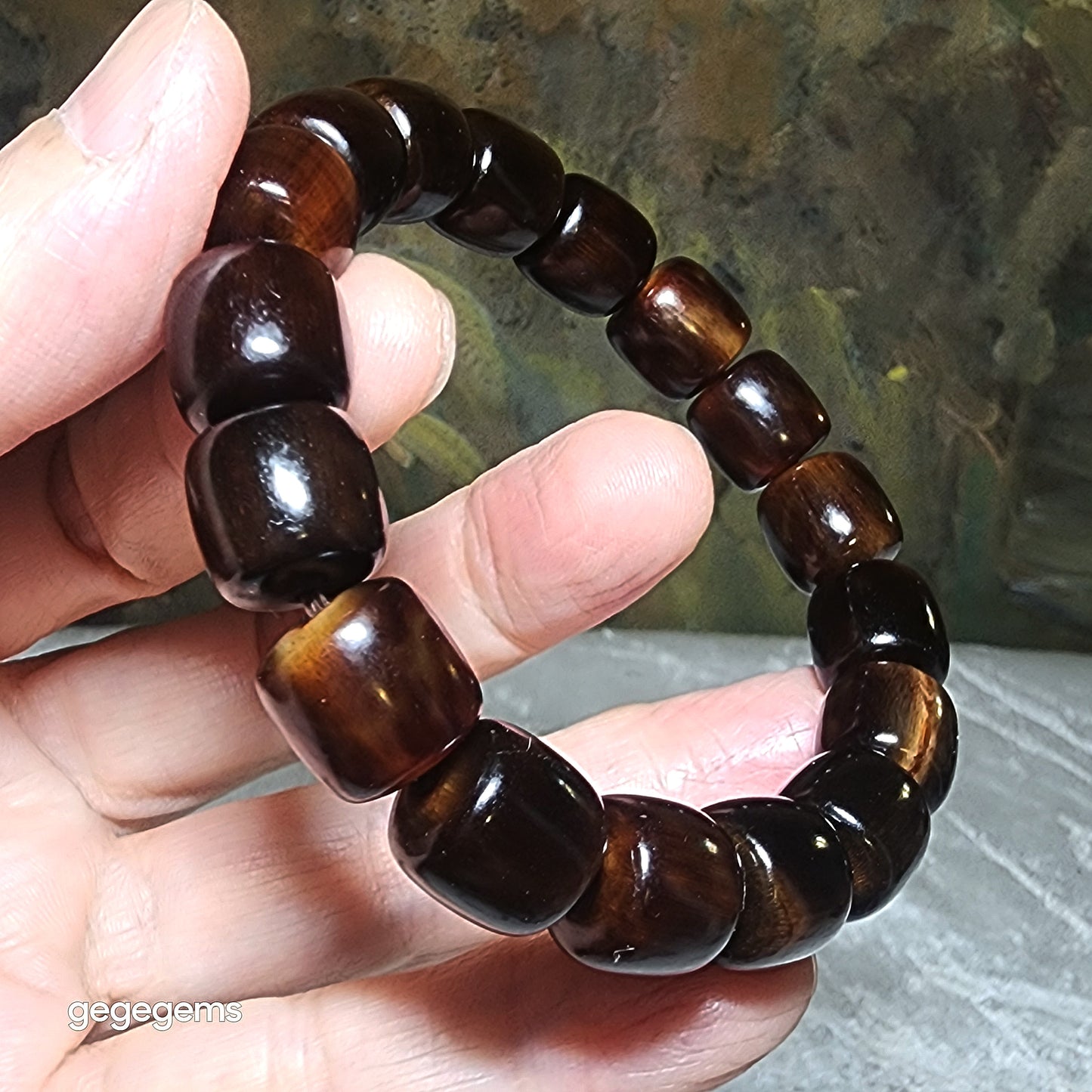 Premium 12mm Tibetan aged barrel beads bracelet 精品藏传天然老甲料桶珠富甲天下手链