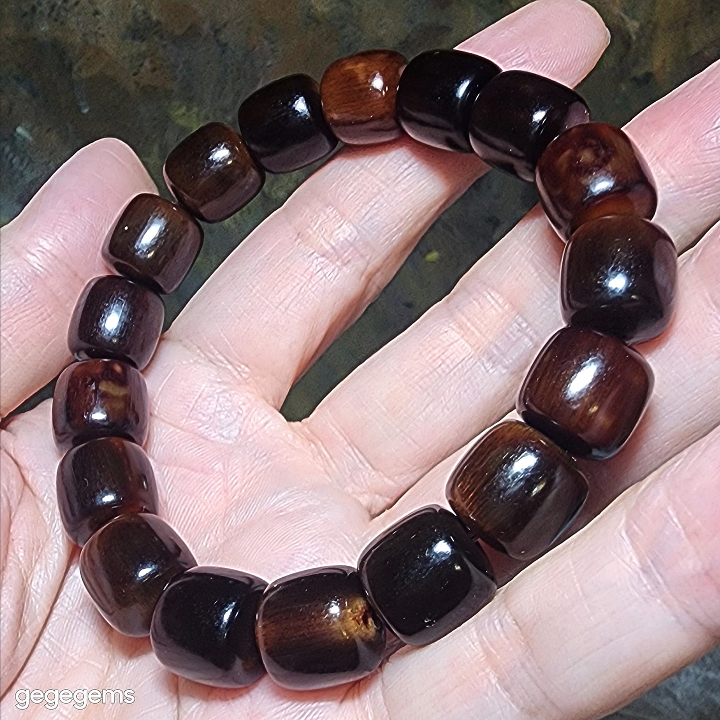 Premium 12mm Tibetan aged barrel beads bracelet 精品藏传天然老甲料桶珠富甲天下手链