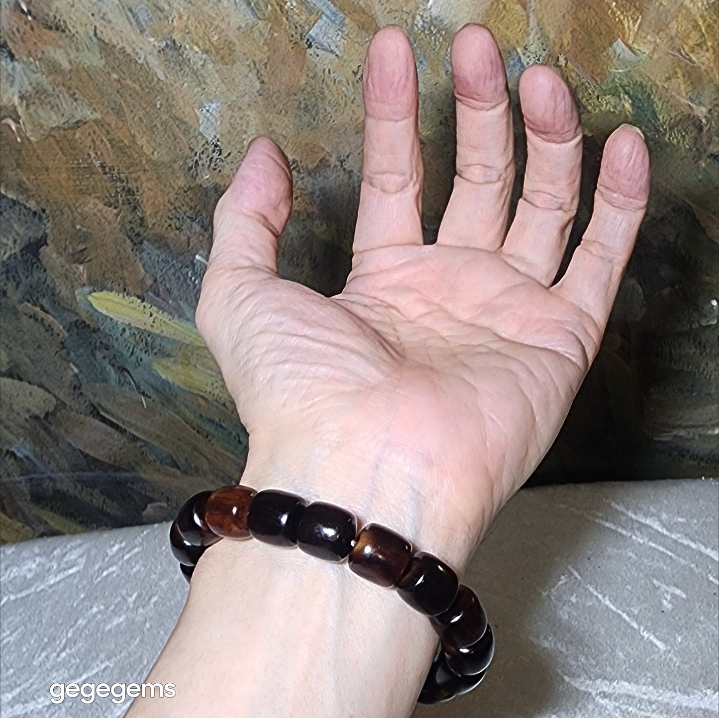 Premium 12mm Tibetan aged barrel beads bracelet 精品藏传天然老甲料桶珠富甲天下手链