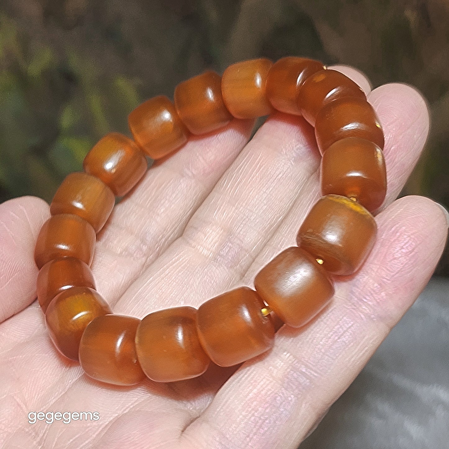 Premium 11.5mm+ Tibetan aged barrel beads bracelet 精品藏传天然老料黄金甲桶珠富甲天下手链