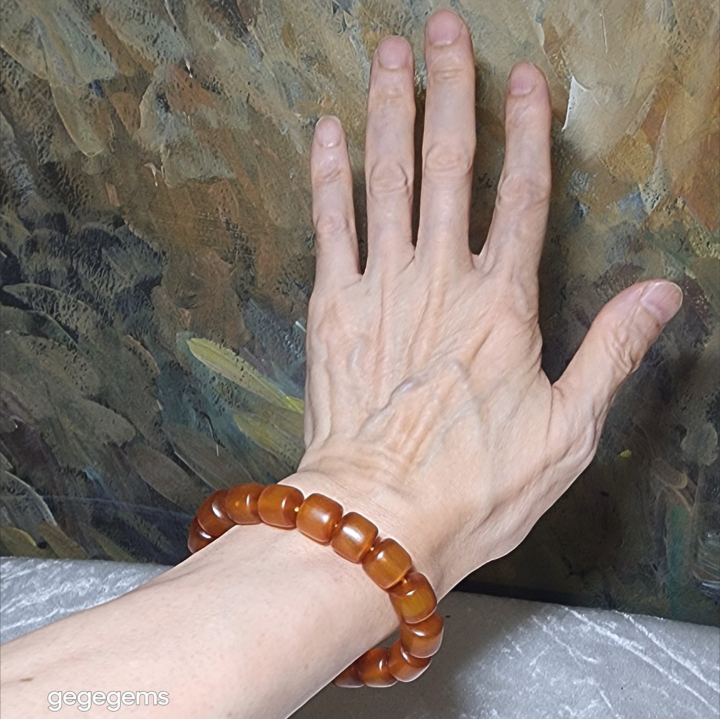 Premium 11.5mm+ Tibetan aged barrel beads bracelet 精品藏传天然老料黄金甲桶珠富甲天下手链