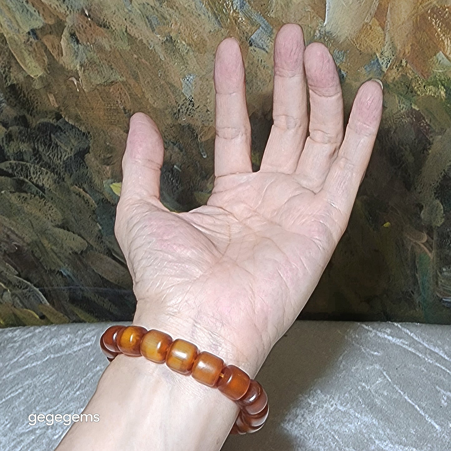 Premium 11.5mm+ Tibetan aged barrel beads bracelet 精品藏传天然老料黄金甲桶珠富甲天下手链