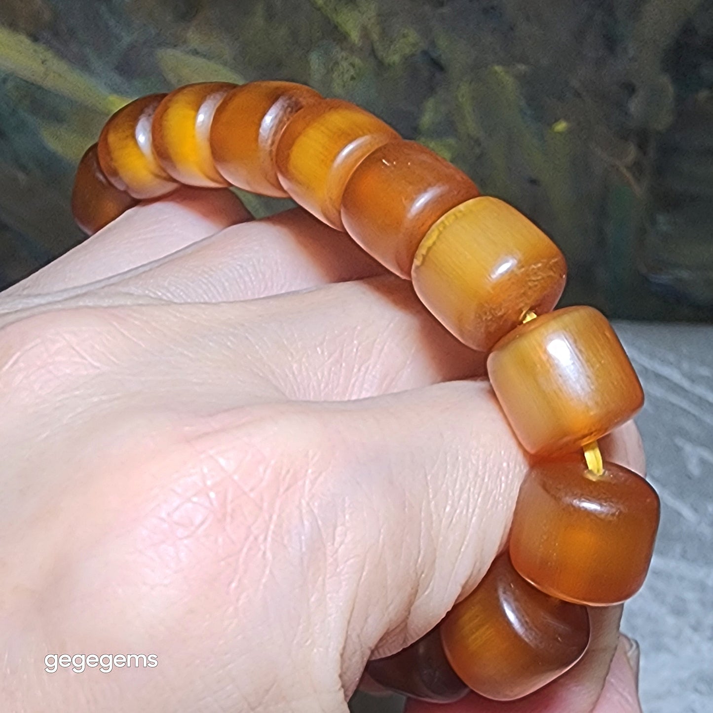 Premium 11.5mm+ Tibetan aged barrel beads bracelet 精品藏传天然老料黄金甲桶珠富甲天下手链