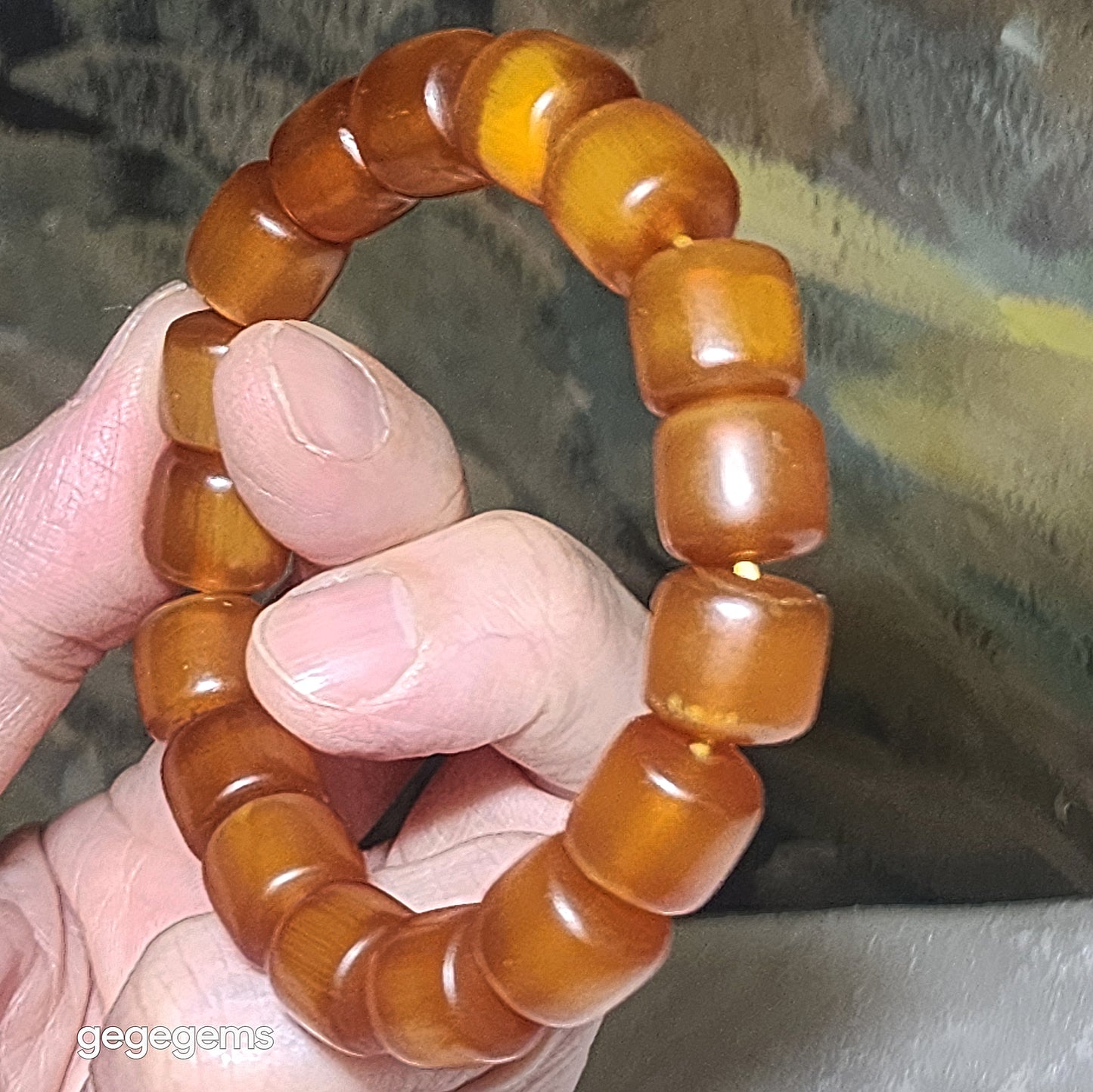 Premium 11.5mm+ Tibetan aged barrel beads bracelet 精品藏传天然老料黄金甲桶珠富甲天下手链