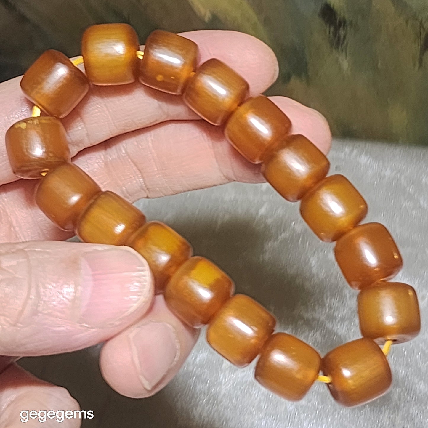 Premium 11.5mm+ Tibetan aged barrel beads bracelet 精品藏传天然老料黄金甲桶珠富甲天下手链