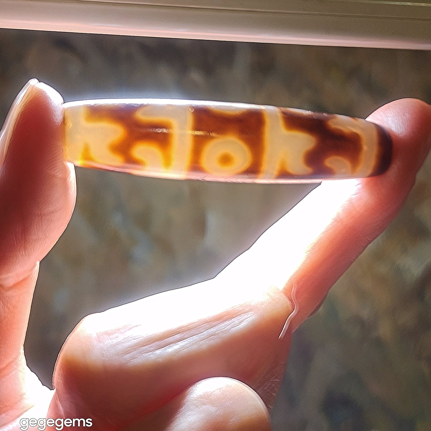 56.3mm Aged Tibetan Agate 3 Eyes Dharma Vajra Dzi pendant 藏传老矿玛瑙三眼莲师法器天珠(送項链绳)