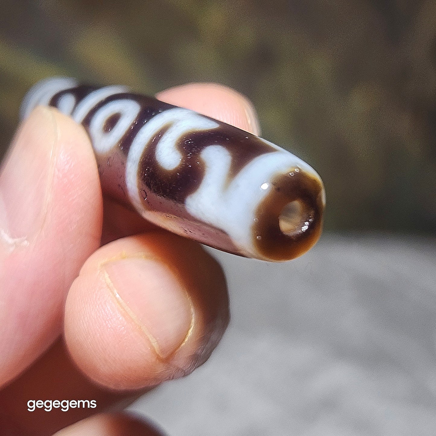 56.3mm Aged Tibetan Agate 3 Eyes Dharma Vajra Dzi pendant 藏传老矿玛瑙三眼莲师法器天珠(送項链绳)
