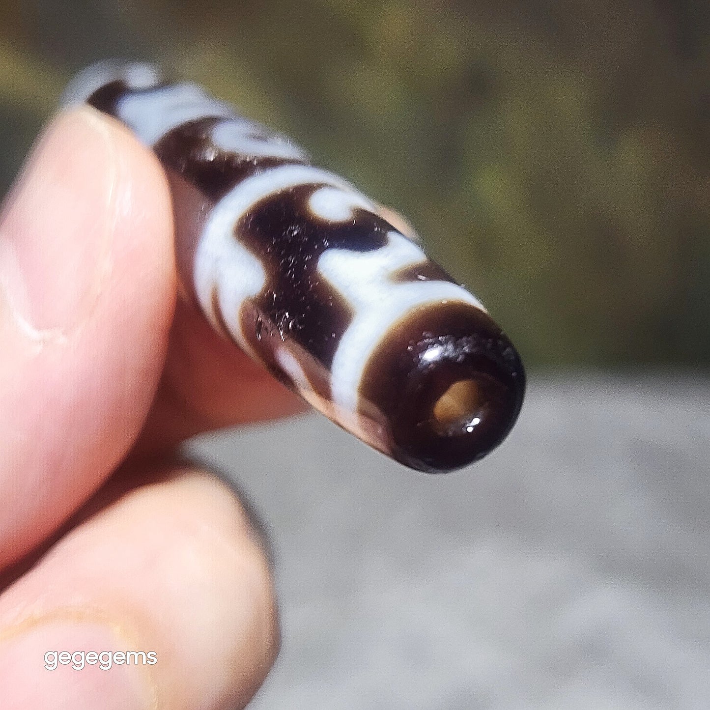 56.3mm Aged Tibetan Agate 3 Eyes Dharma Vajra Dzi pendant 藏传老矿玛瑙三眼莲师法器天珠(送項链绳)