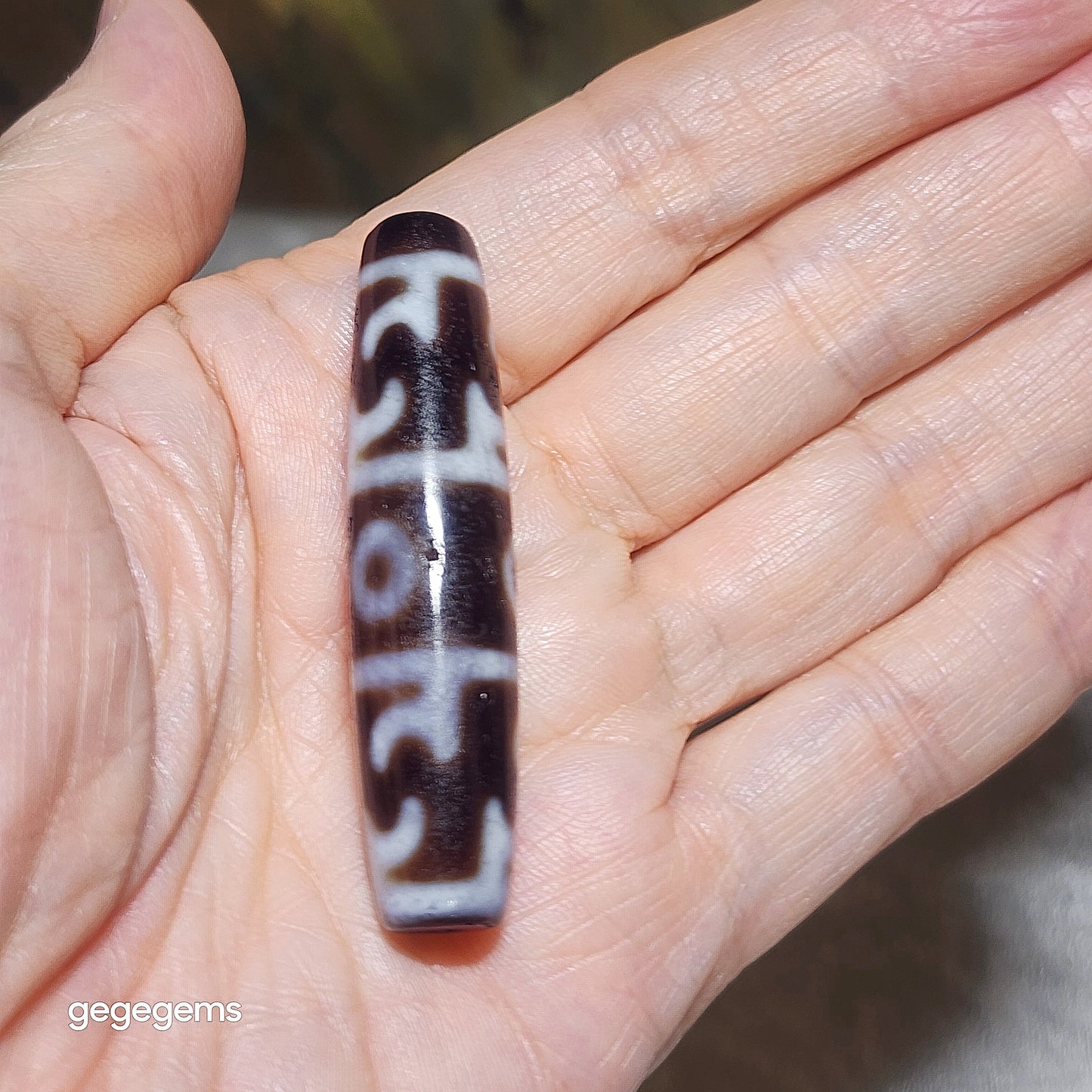 56.3mm Aged Tibetan Agate 3 Eyes Dharma Vajra Dzi pendant 藏传老矿玛瑙三眼莲师法器天珠(送項链绳)