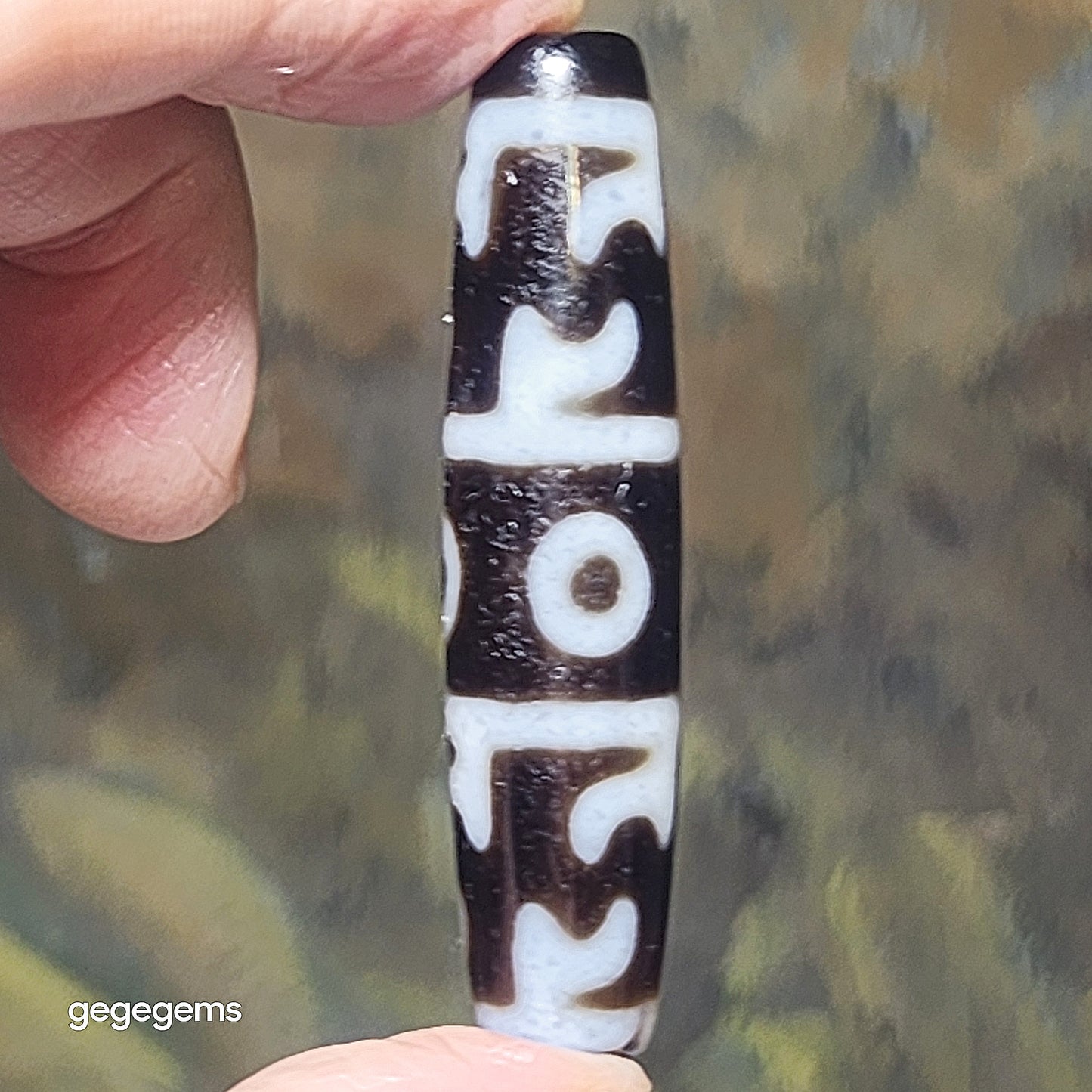 56.3mm Aged Tibetan Agate 3 Eyes Dharma Vajra Dzi pendant 藏传老矿玛瑙三眼莲师法器天珠(送項链绳)