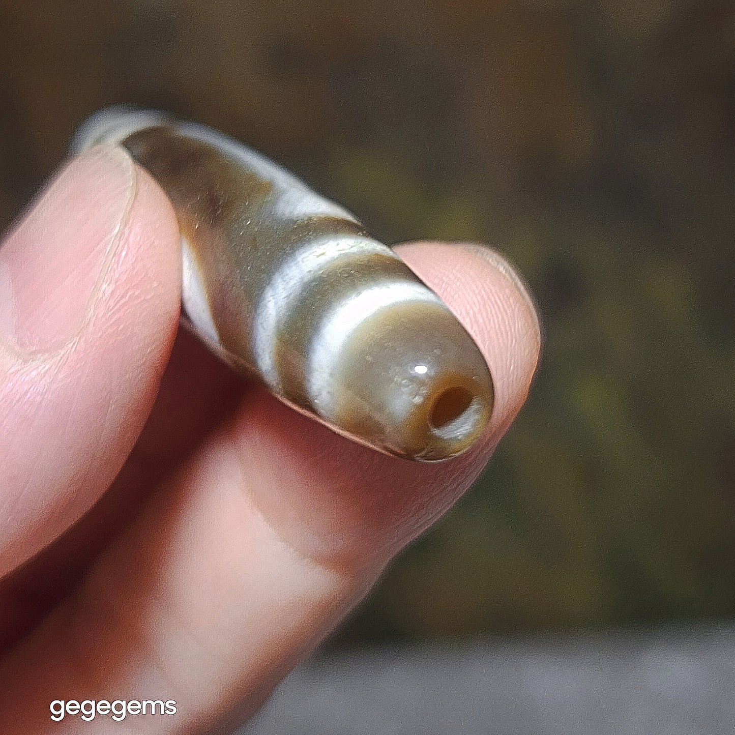 59.1mm Aged Tibetan Agate Heaven & Earth totem natural wavy water lines Dzi pendant (free necklace cord) [Natural Crystal] 西藏老矿玛瑙天地图腾带天然水纹天珠(送项链绳)