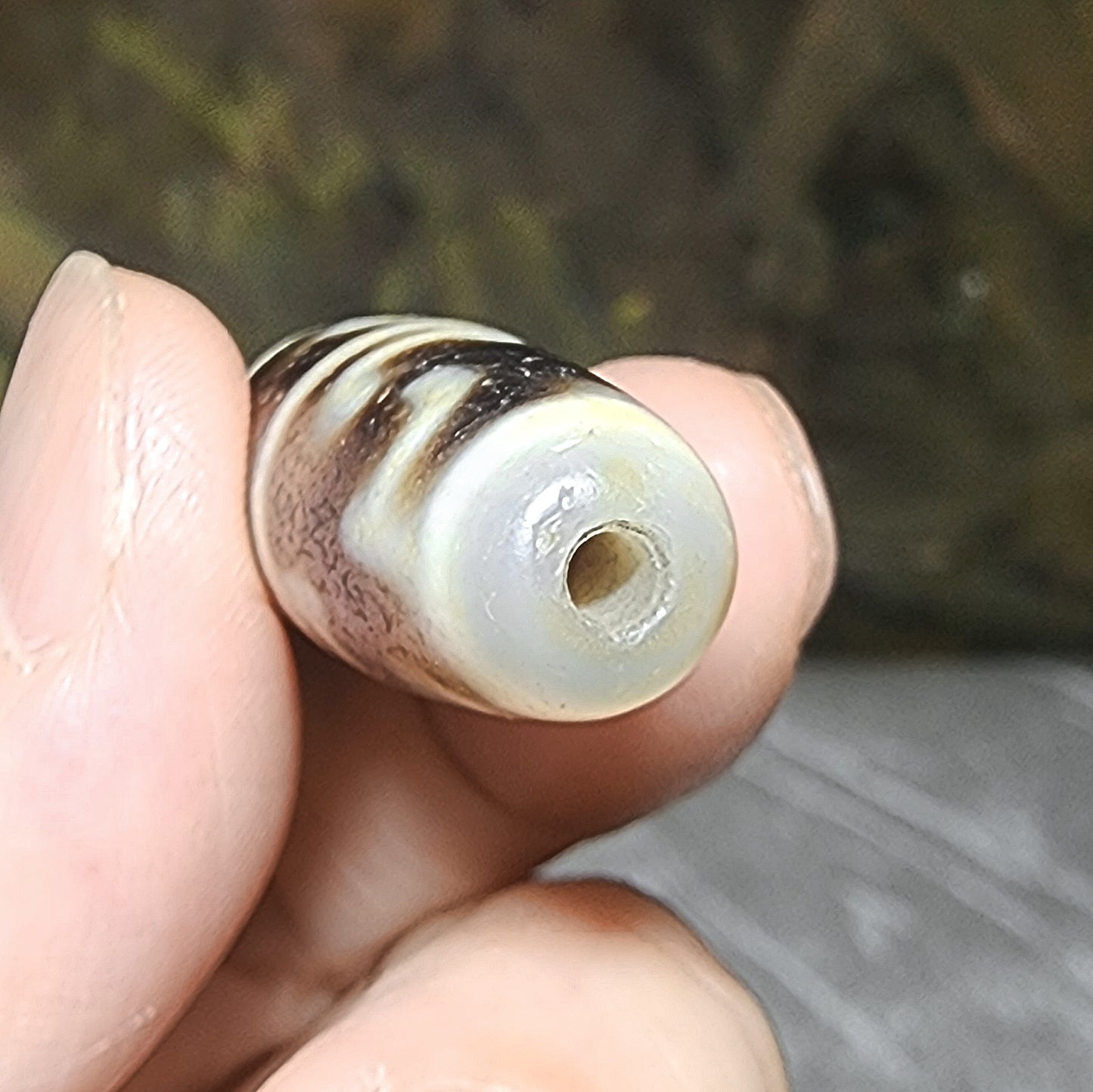 58.6mm Aged Tibetan Agate 3 Eyes Dharma Vajra Dzi pendant (Free necklace cord) 藏传老玛瑙三眼莲师法器天珠(送項链绳)
