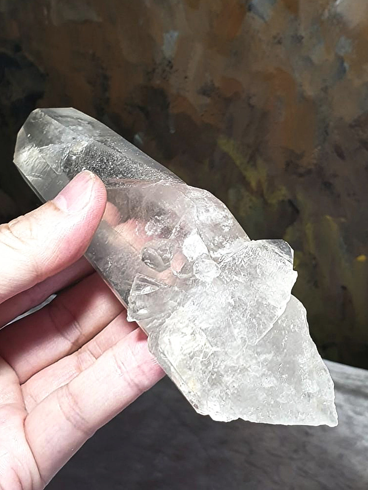 Premium 17 cm natural untreated unprocessed raw Clear Quartz point [Natural Crystal] 精品天然未打磨白水晶柱原石