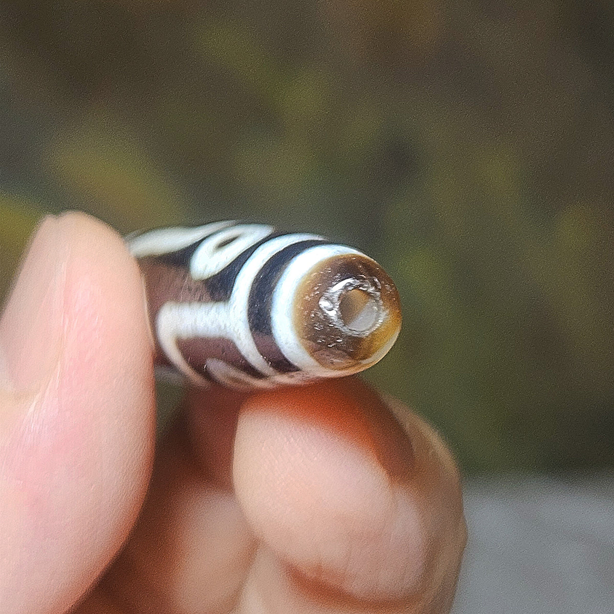 57.5mm Aged Tibetan Agate dark brown 9 Eyes Dzi (Free necklace cord) [Natural Crystal] 藏传深色大号老料九眼天珠(送项链绳)