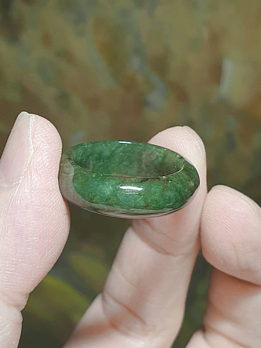 19.4mm Premium green Burma Jade (Type S Jadeite) ring (with certificate) 19.4毫米翡翠绿戒指(带证书)