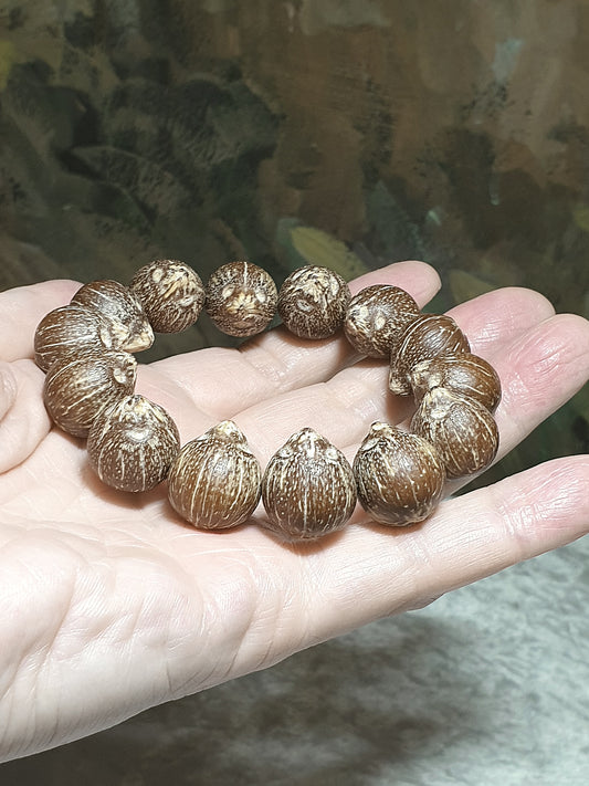 Raw 3-Eye Bodhi (zijinshu) bracelet [Natural unprocessed] 招财紫金鼠(三眼菩提)原籽手链