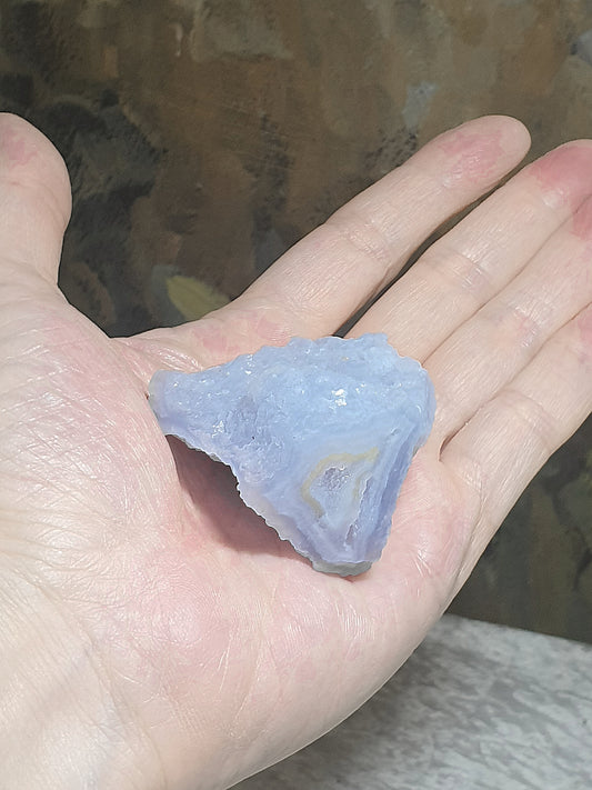 61.9 grams Raw Blue Chalcedony specimen small display #7 [Natural Crystal] 61.9克天然蓝玉髓原石小摆件 #7