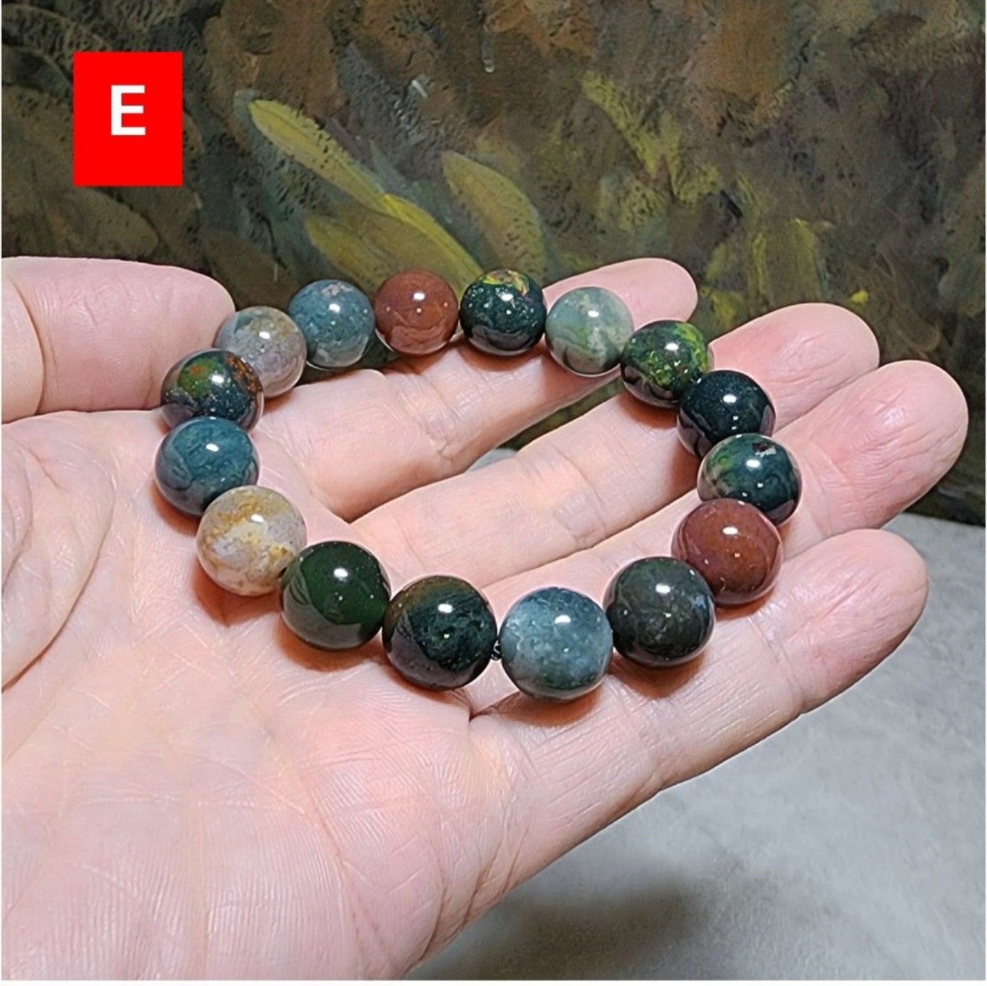 12mm Premium natural untreated Bloodstone bracelet [Natural Crystal] 12毫米天然无优化血石手链