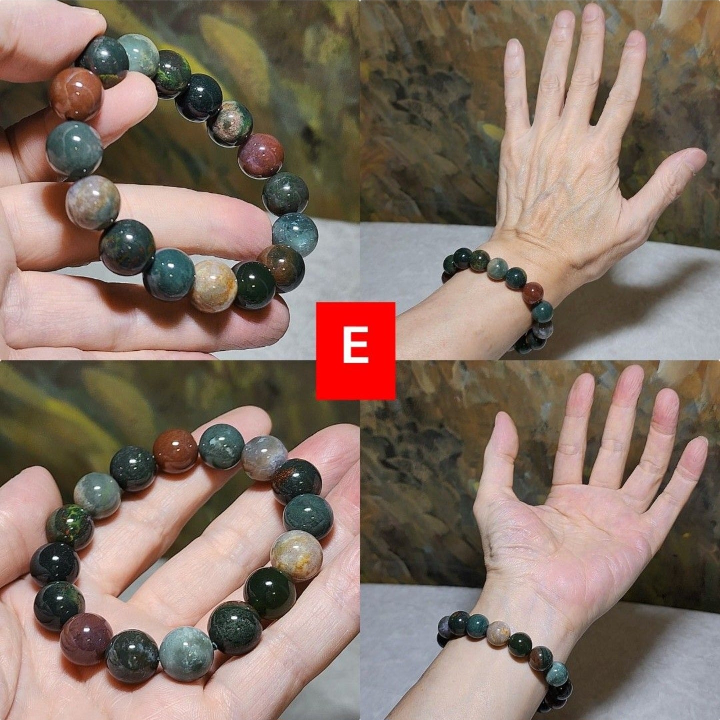 12mm Premium natural untreated Bloodstone bracelet [Natural Crystal] 12毫米天然无优化血石手链