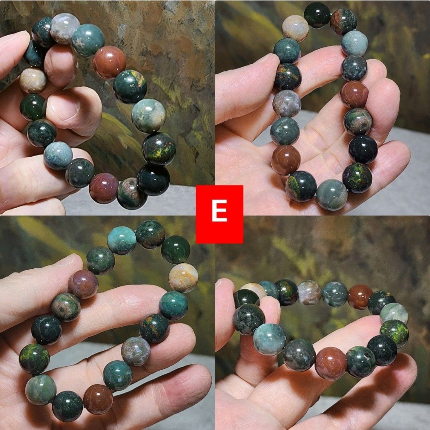 12mm Premium natural untreated Bloodstone bracelet [Natural Crystal] 12毫米天然无优化血石手链