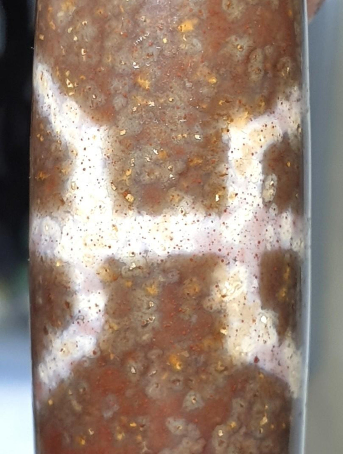 76mm Aged Tibetan Zhang Zhung Natural Eyes Benefactor Savior Dzi pendant with lots of red spots (with certificate) [Natural Crystal] 西藏老矿天眼滿朱砂贵人天珠(带证书)