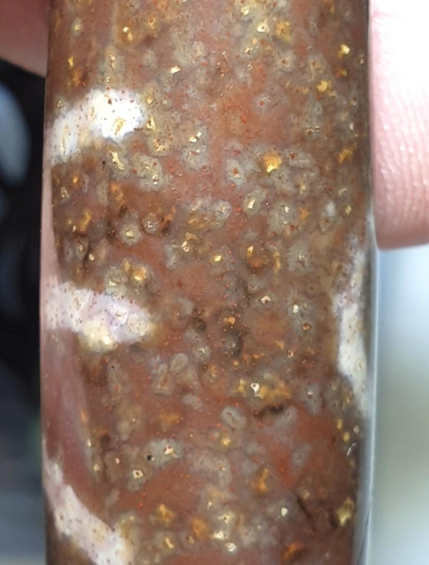76mm Aged Tibetan Zhang Zhung Natural Eyes Benefactor Savior Dzi pendant with lots of red spots (with certificate) [Natural Crystal] 西藏老矿天眼滿朱砂贵人天珠(带证书)