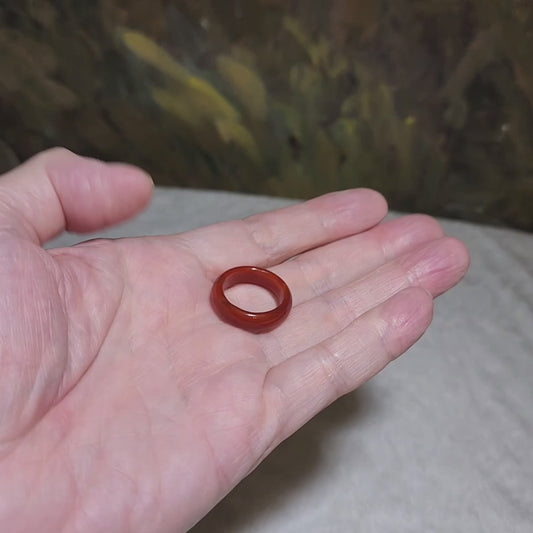 [Sold] 17.5mm The Warring States Sardonyx (Zhanguo Red Agate) Ring [Natural Crystal] 17.5毫米战国红戒指