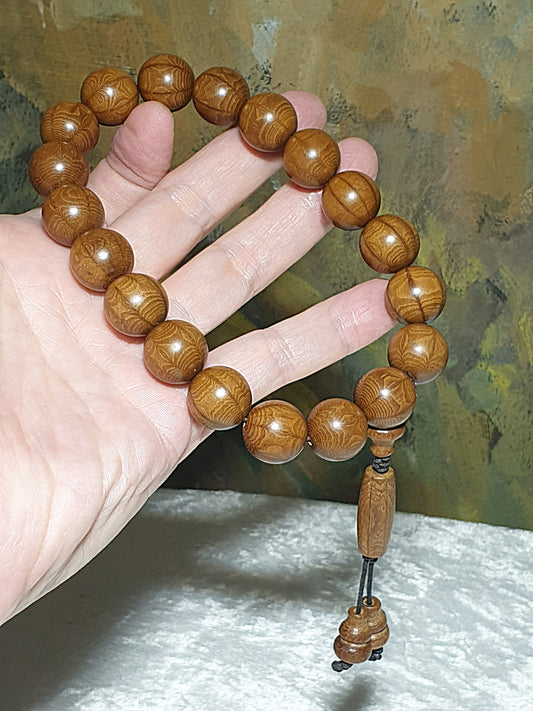 15mm "Liu Dao Mu" (Abelia) 18 beads mala bracelet/handheld 15毫米六道木(降龙木)十八子手串/手持