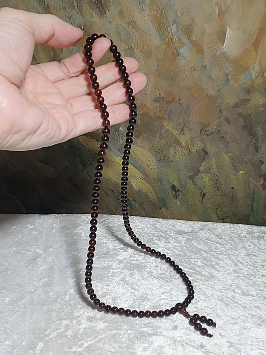6mm+ Premium aged Indian Red Sandalwood wine red 108 mala necklace/multiple loops bracelet 印度小叶紫檀酒红老料108念珠/项链/多圈手链 #2