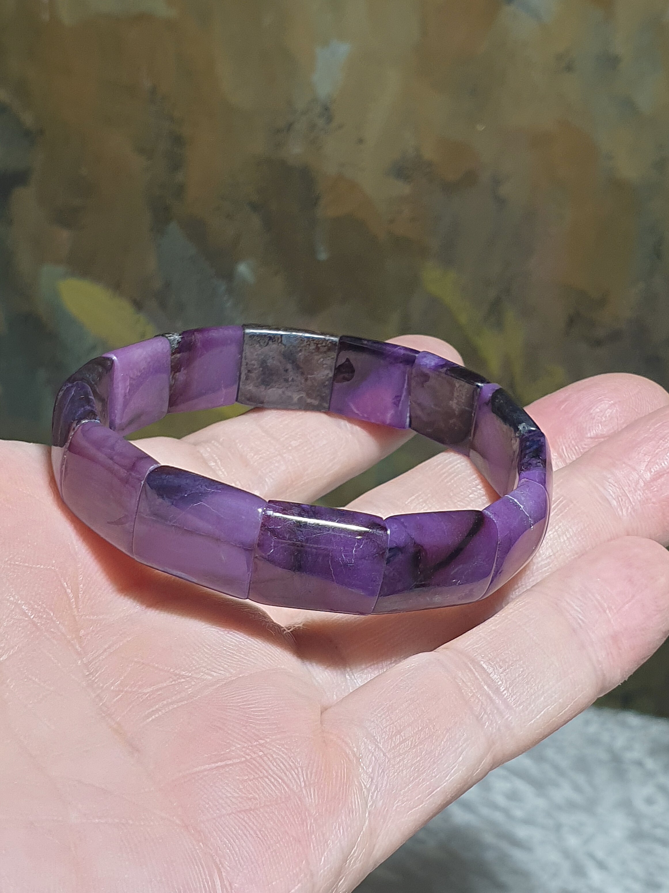 26.2 grams Premium natural untreated old mine Sugilite bangle like