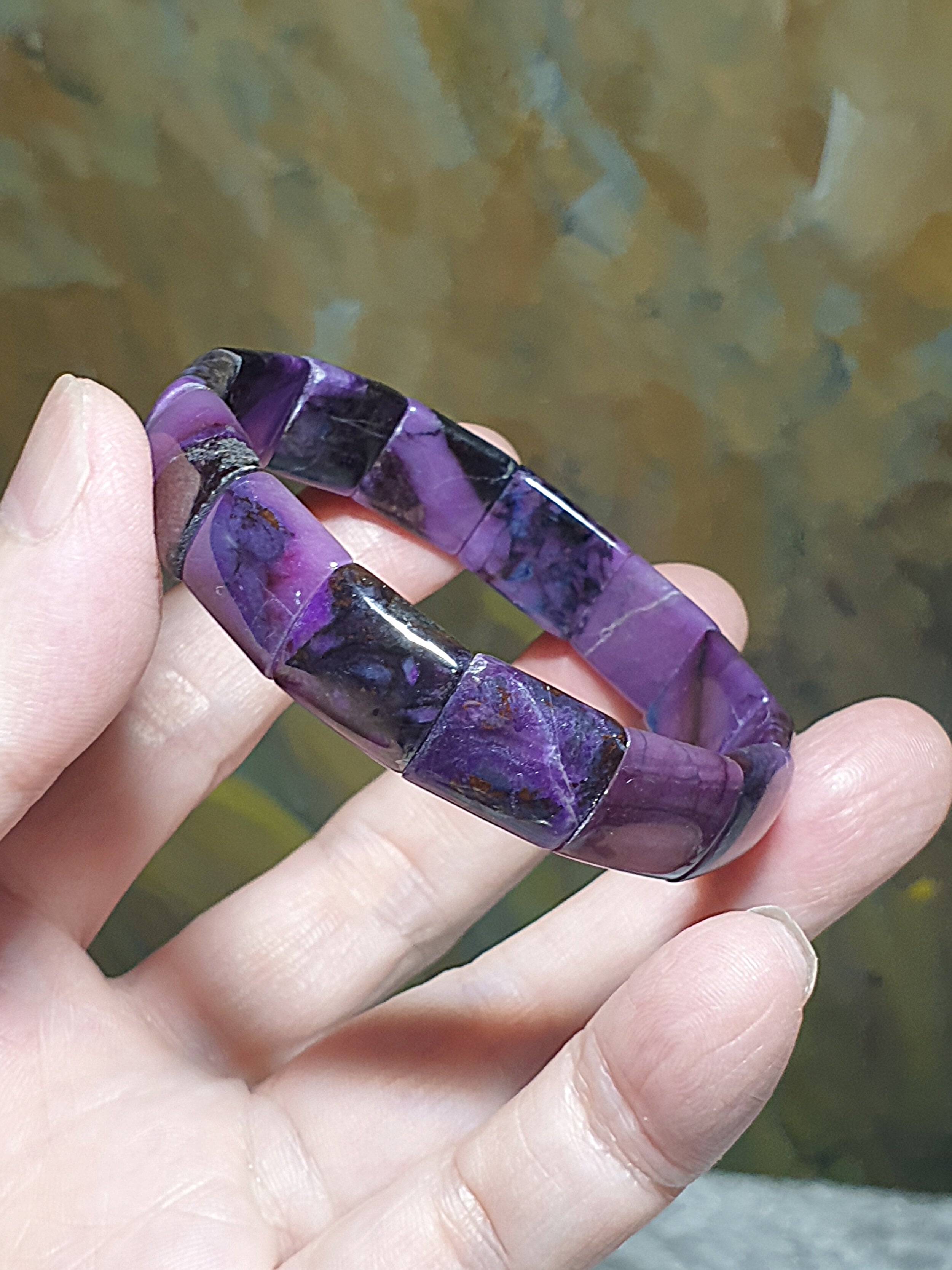 26.2 grams Premium natural untreated old mine Sugilite bangle like