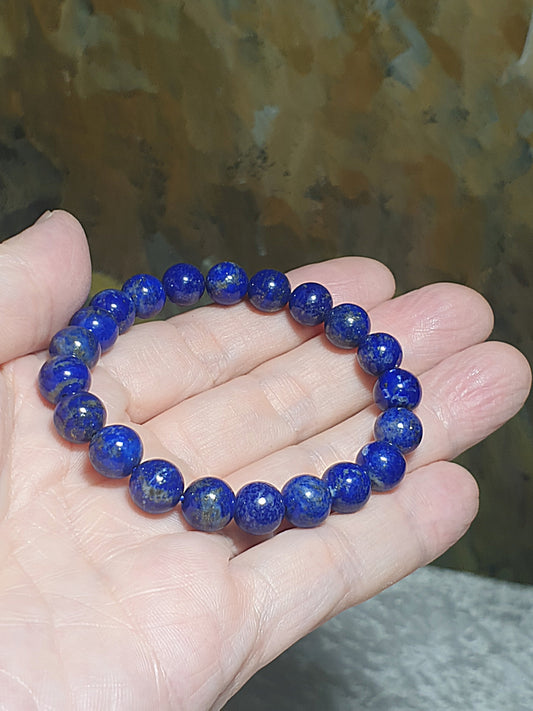 8.5mm all natural (no heat no dye) Lapis Lazuli bracelet [Natural Crystal] 8.5毫米天然无优化青金石手链