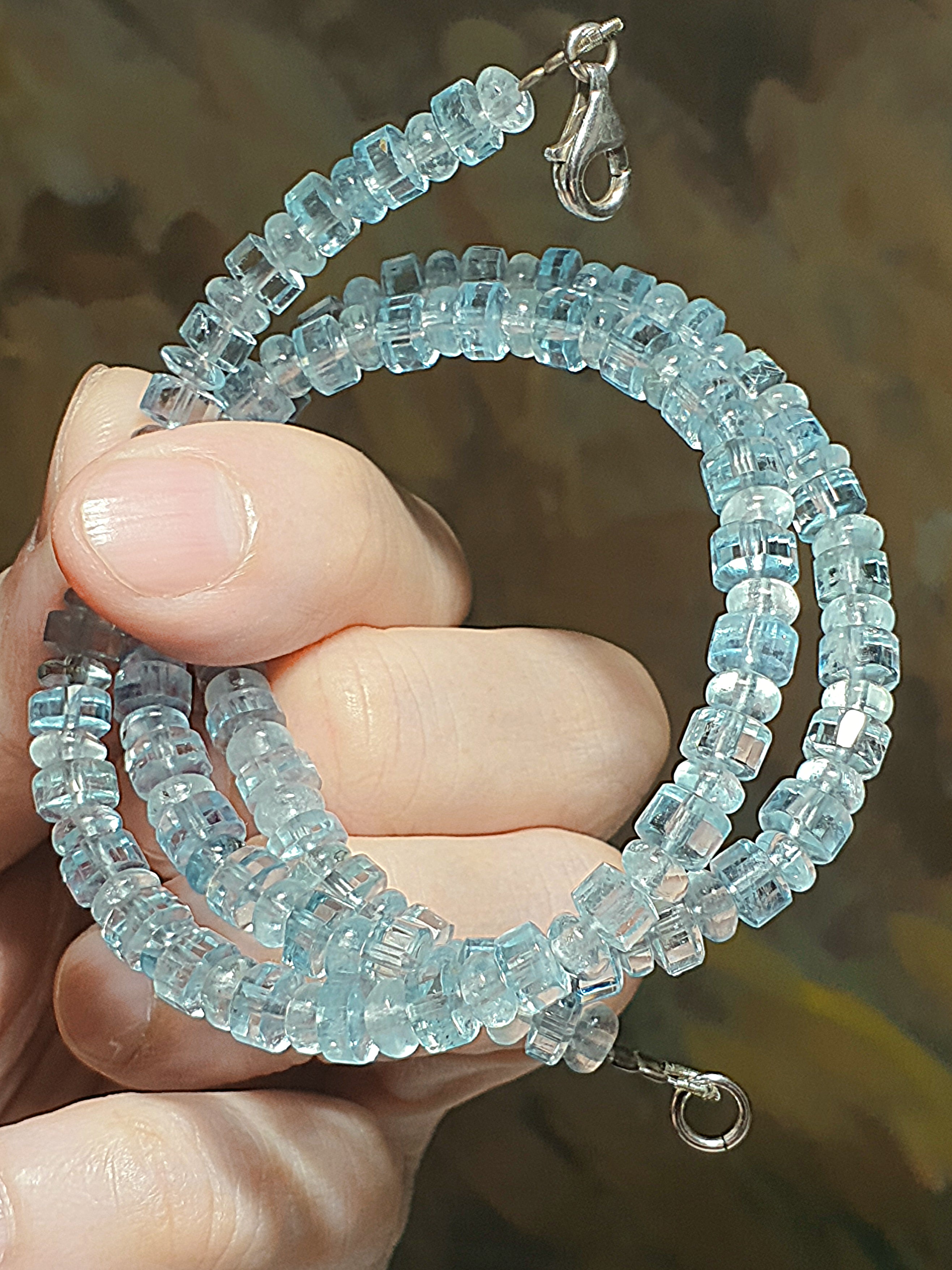 Natural on sale aquamarine necklace