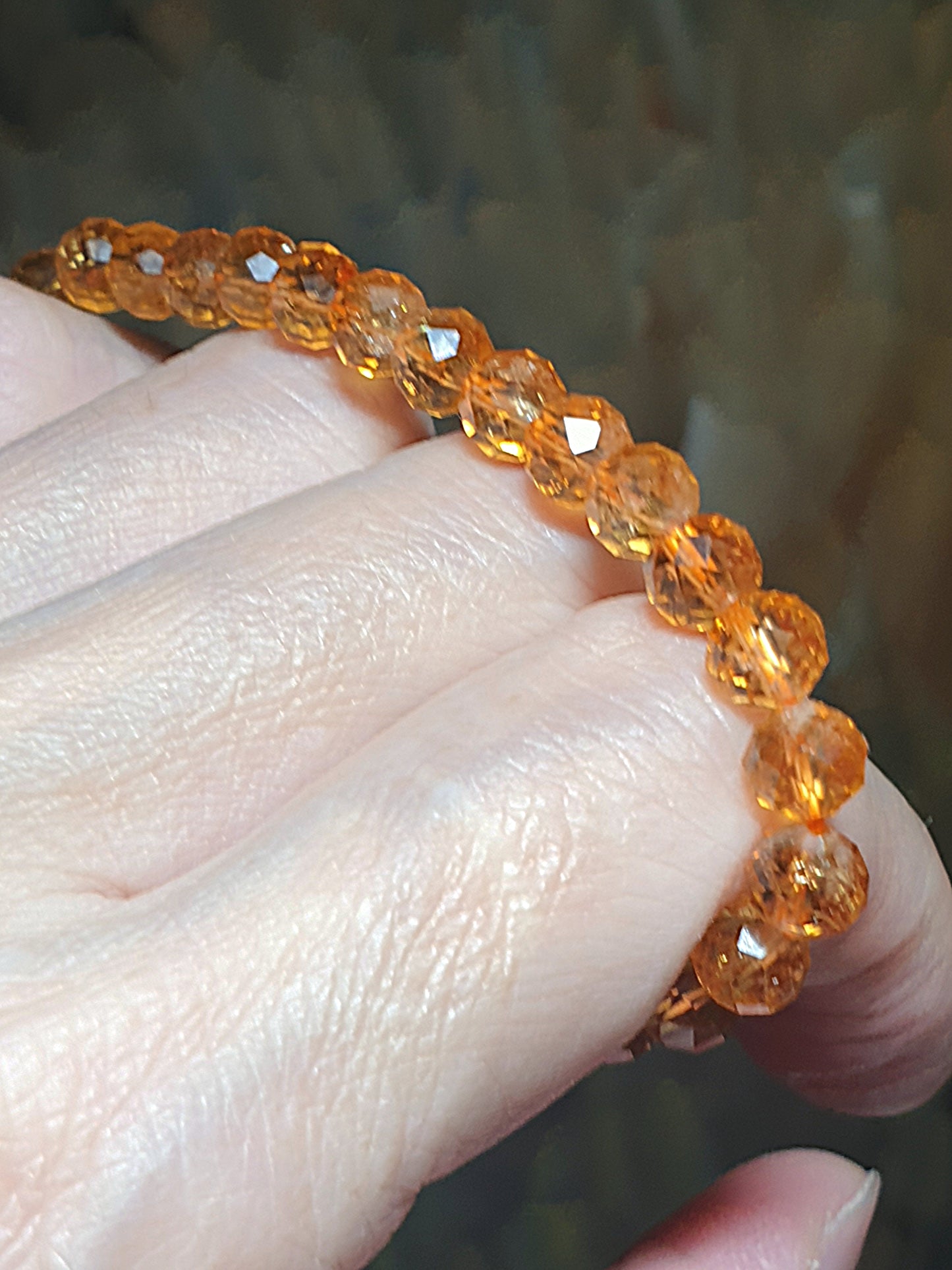 6mm Premium natural Citrine strong golden yellow faceted bracelet [Natural Crystal] 6毫米优质天然黄水晶深金黄手链