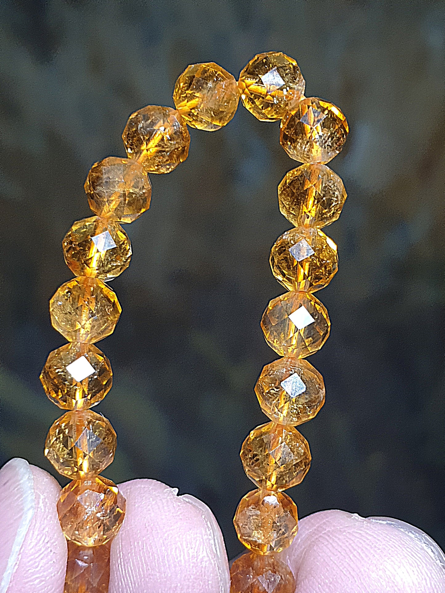 6mm Premium natural Citrine strong golden yellow faceted bracelet [Natural Crystal] 6毫米优质天然黄水晶深金黄手链