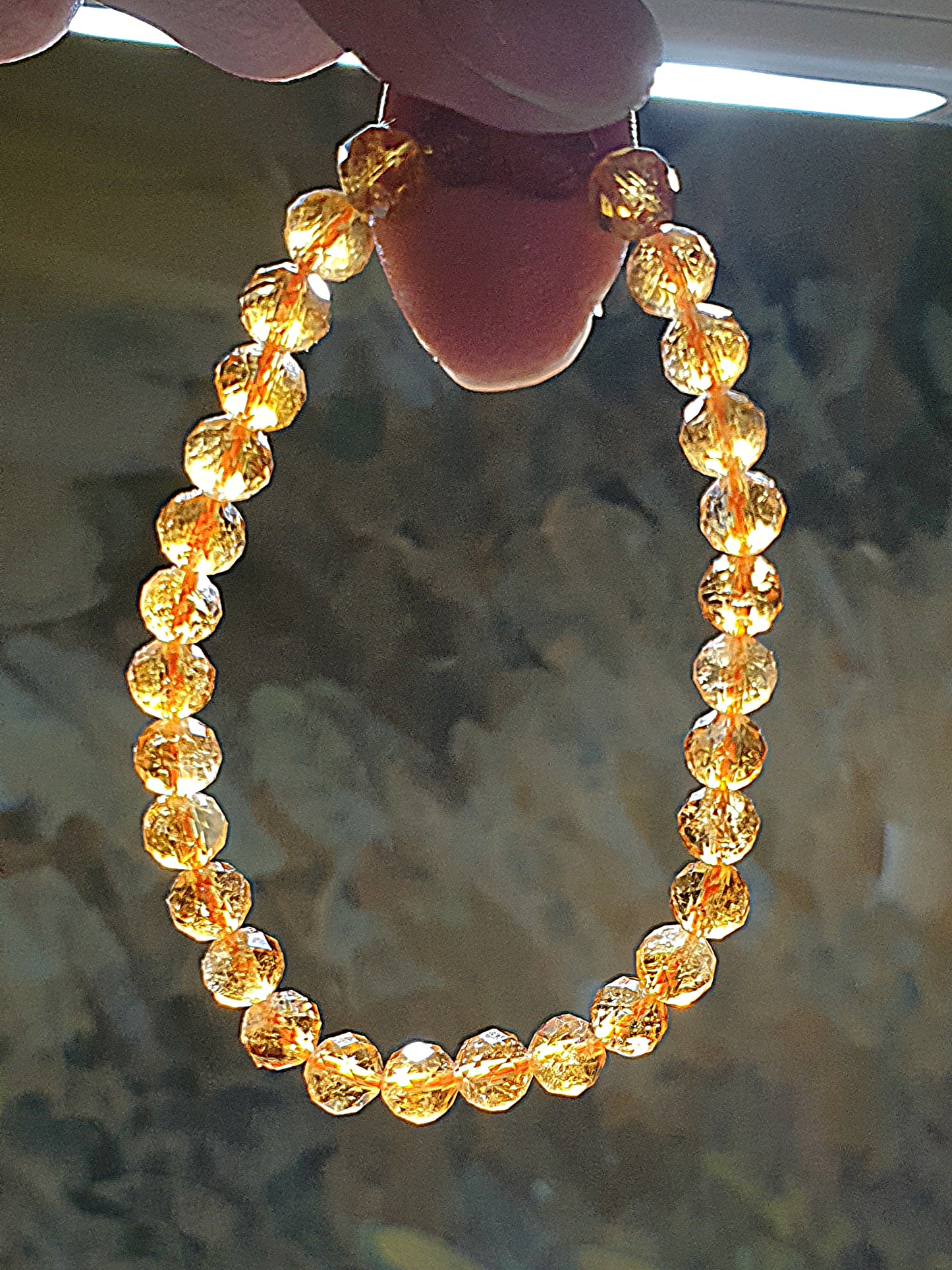 6mm Premium natural Citrine strong golden yellow faceted bracelet [Natural Crystal] 6毫米优质天然黄水晶深金黄手链