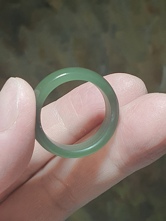 19.5mm Nephrite lake green Jade ring (with certificate) [Natural Crystal] 19.5毫米和田玉湖水绿戒指(带证书)