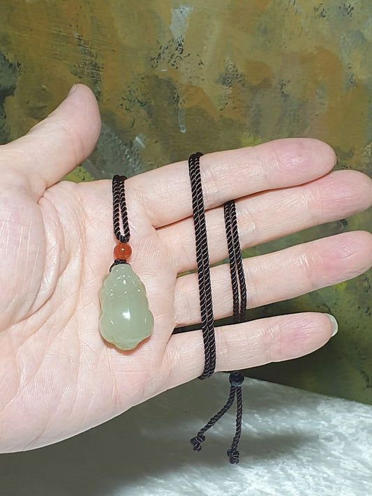 Nephrite Qinghai Icy light greenish Pi Xiu pendant (with certificate) [Natural Crystal] 和田玉冰晴貔貅吊坠(带证书)