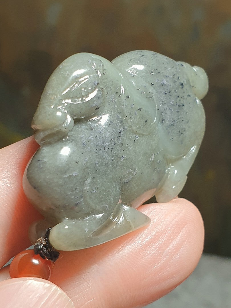 Hetian Pebble Nephrite Qinghua with raw 