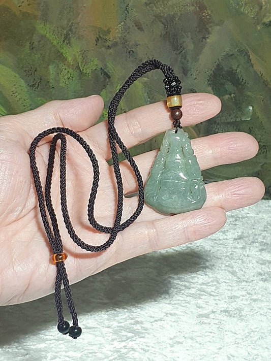 Natural untreated Burma Jade (Type A Jadeite) Bamboo pendant (with certificate) [Natural Crystal] 翡翠淡绿节节高翠竹吊坠(带证书)